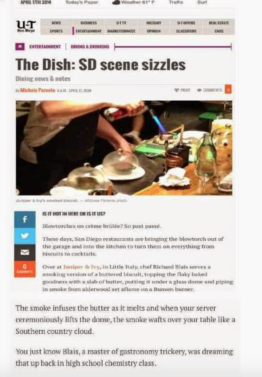 UT The Dish: SD scene Sizzles at Juniper and Ivy
