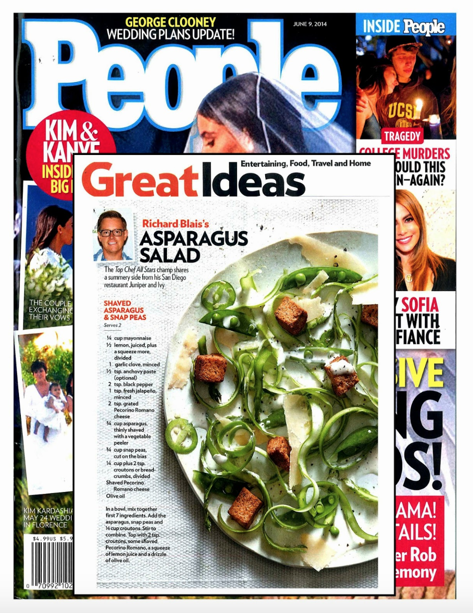 Asparagus Salad by Richard Blais on the cover of People Magazine