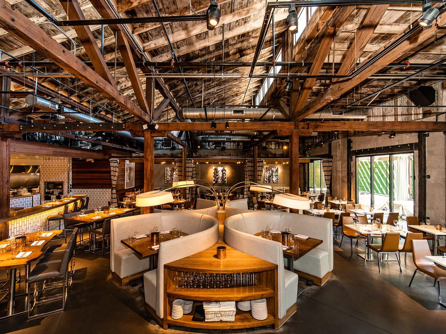 interior shot of the seating at juniper and ivy