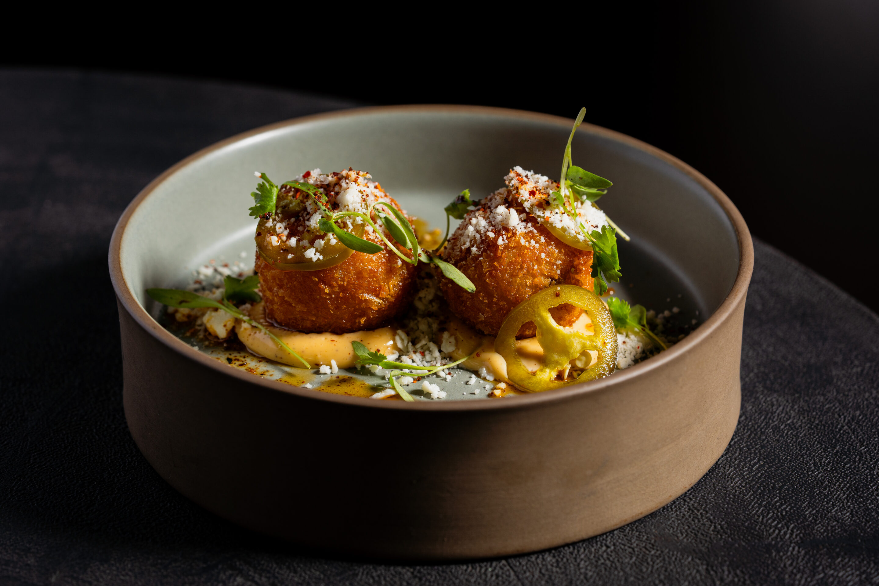 Elote Arancini at Juniper and Ivy