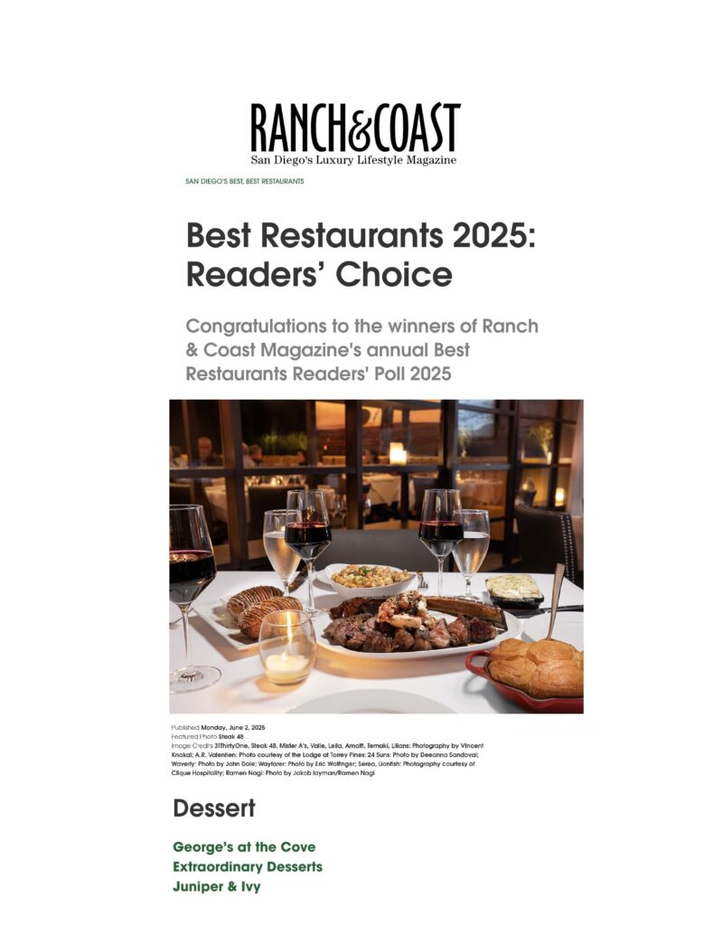 Juniper and Ivy Ranch and Coast Best resteraunts